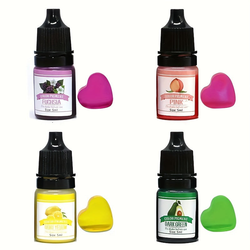 Resin pigment set for DIY jewelry making with art liquid colorant.