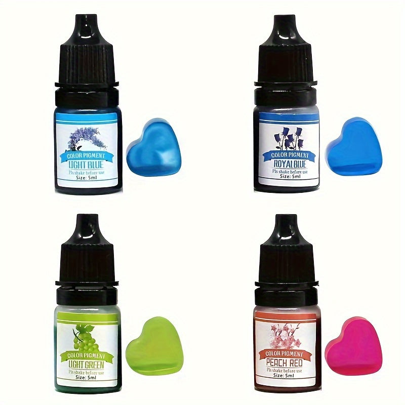 Resin pigment set for DIY jewelry making with art liquid colorant.