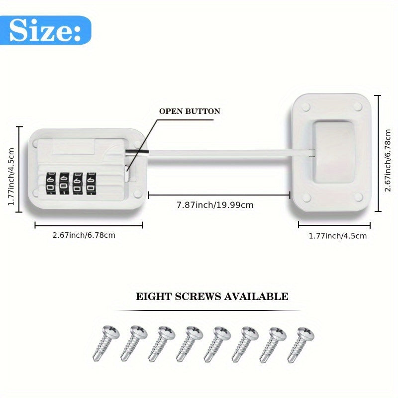 Secure your refrigerator, freezer, cabinets, drawers, closets, windows, and doors with a password-protected door lock - no tools or drilling required.