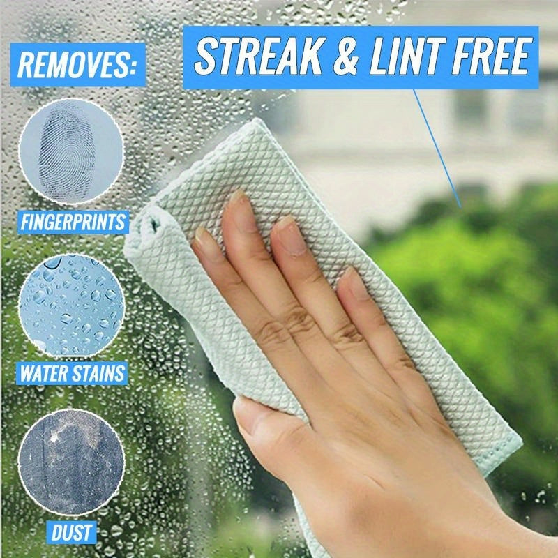 Magic cleaning cloths for fish scales - 10 pack. Reusable and streak-free for glass, mirrors, and dishes. Perfect for kitchen, living room, and car cleaning. Can also be used for screens and other surfaces. A must-have cleaning tool.