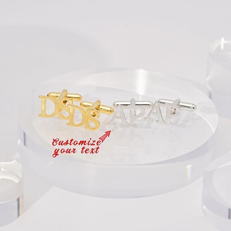 Customize your style with our 1Pc Personalized Name Cufflinks featuring Golden Initials. Perfect for weddings, groomsmen gifts, and special occasions like Valentine's Day and Mother's Day. Treat yourself or surprise a loved one with a thoughtful gift!