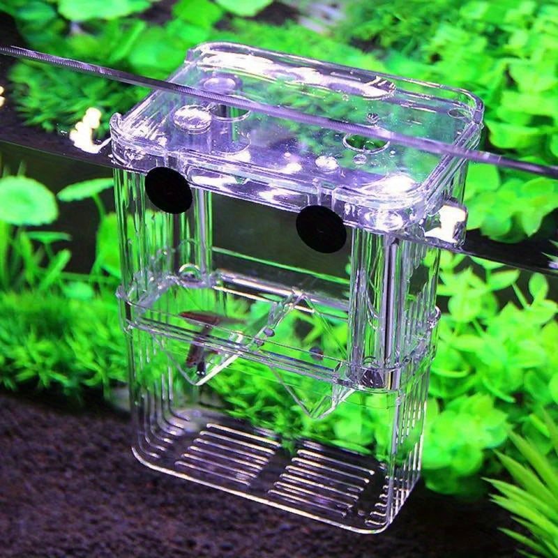 Acrylic fish tank breeding isolation box for fish breeding and incubation, with multiple functions and accessories.