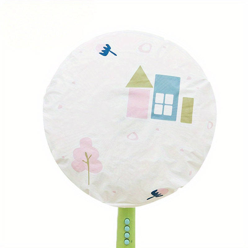 Protect your circular floor standing fan with the 3D Heart & Stars Design Fan Dust Cover. This waterproof plastic cover is easy to clean and features a universal fit. The round dust cap also includes a mouth hook for convenience.