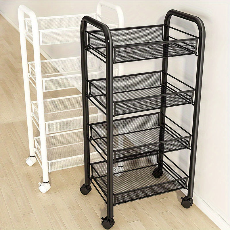 1 piece of practical shelves for kitchen storage, floor-to-ceiling multi-layer trolley for movable household items and vegetable basket shelves.