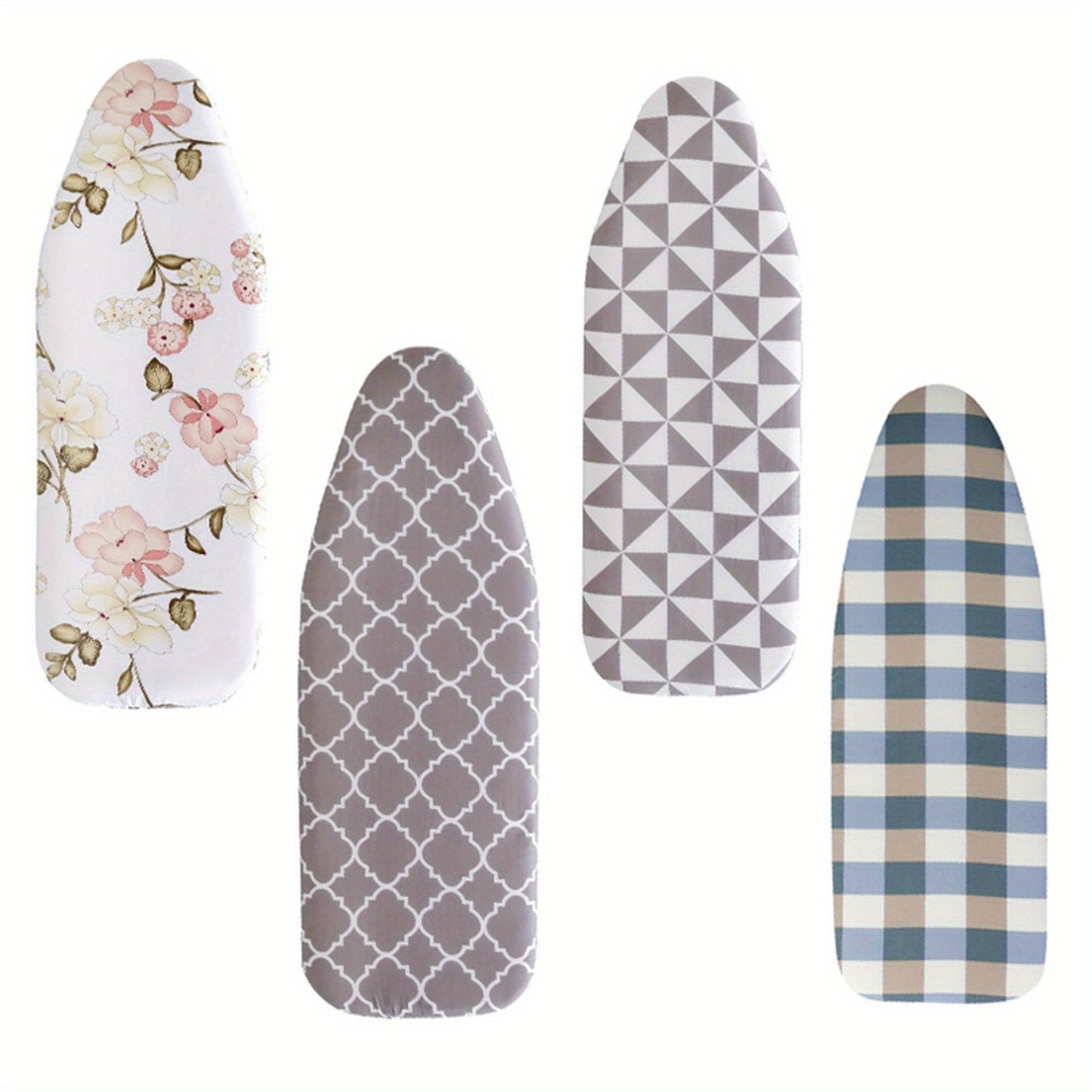 1 piece of an extra thick, scorch-resistant ironing board cover made of durable plastic material. It has heat-proof iron slides and is suitable for non-electric, standard 120x38cm ironing boards. The cover is washable, reusable, and long-lasting.