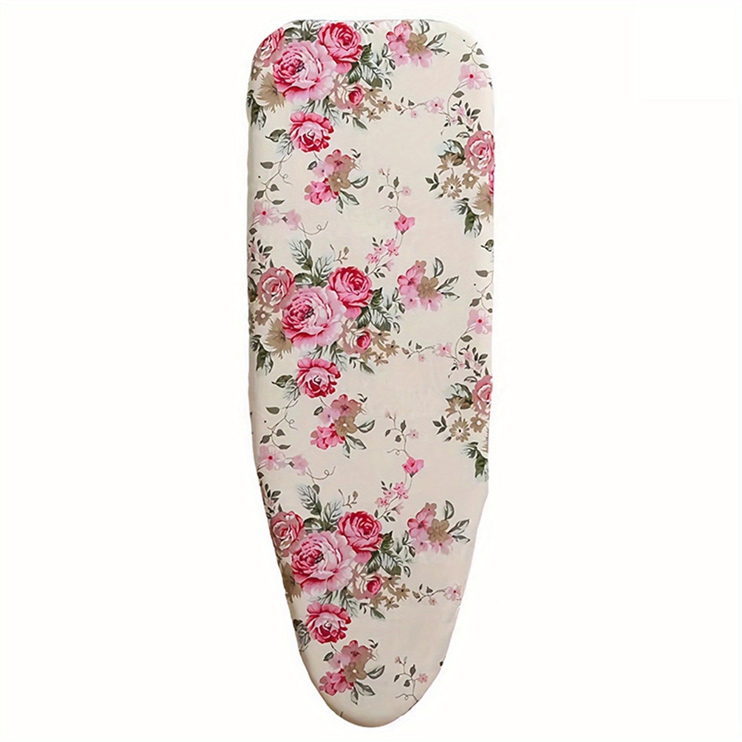 1 piece of an extra thick, scorch-resistant ironing board cover made of durable plastic material. It has heat-proof iron slides and is suitable for non-electric, standard 120x38cm ironing boards. The cover is washable, reusable, and long-lasting.