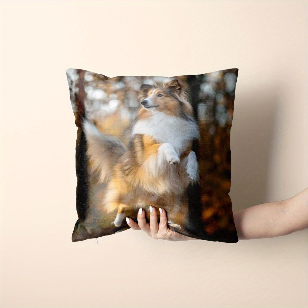 Custom Sheep Dog Memorial Pillowcase - Made from a Soft Polyester Blend, with a Dual-Sided Custom Photo Print. This is a Sofa Cover only (Pillow Not Included).