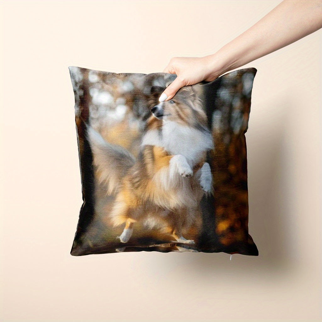 Custom Sheep Dog Memorial Pillowcase - Made from a Soft Polyester Blend, with a Dual-Sided Custom Photo Print. This is a Sofa Cover only (Pillow Not Included).