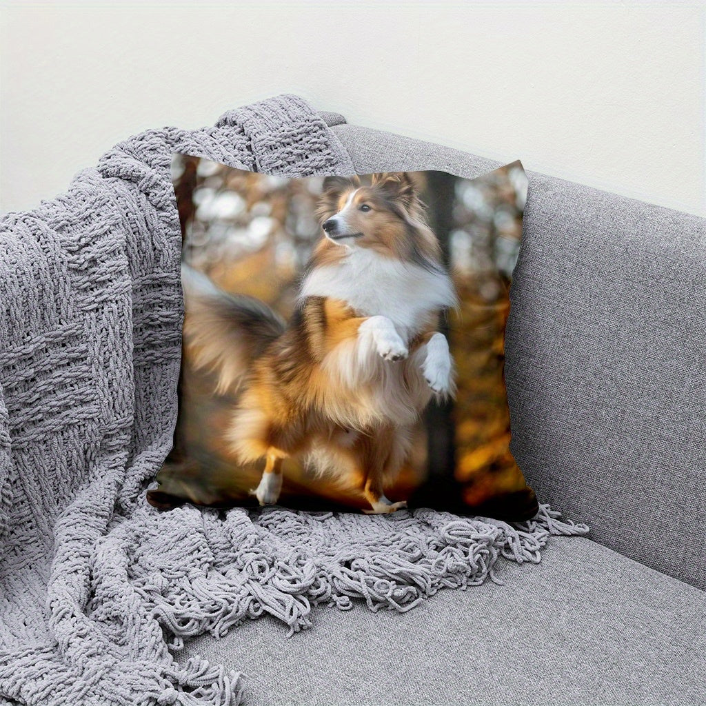 Custom Sheep Dog Memorial Pillowcase - Made from a Soft Polyester Blend, with a Dual-Sided Custom Photo Print. This is a Sofa Cover only (Pillow Not Included).