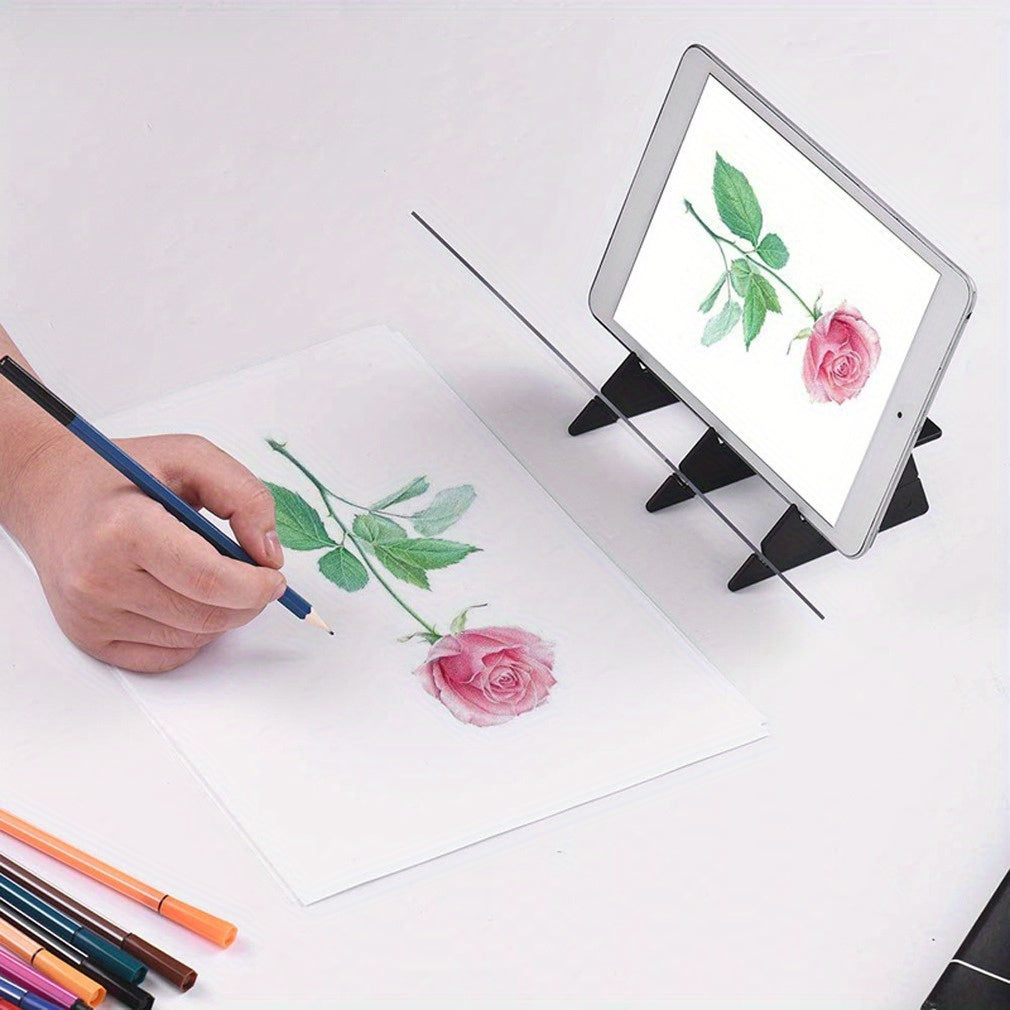 Durable transparent PVC drawing board for artists of all levels, perfect for sketching and tracing images.