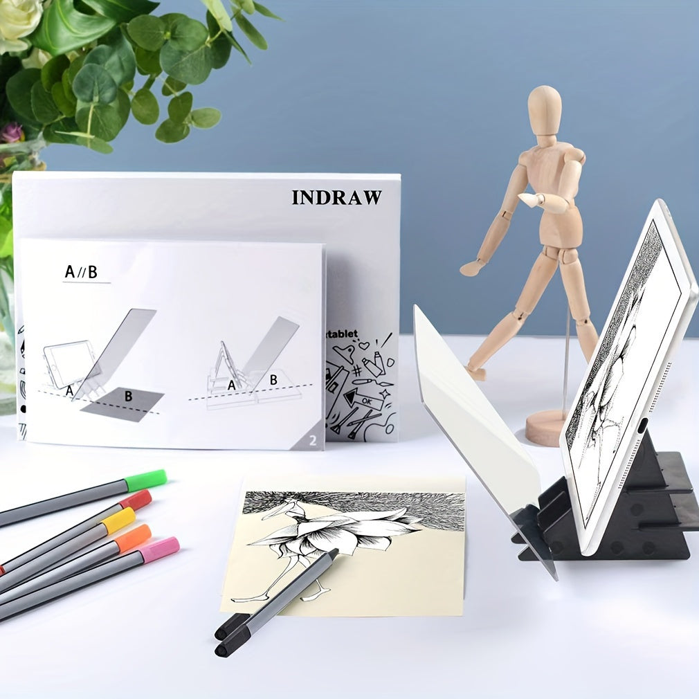 Durable transparent PVC drawing board for artists of all levels, perfect for sketching and tracing images.