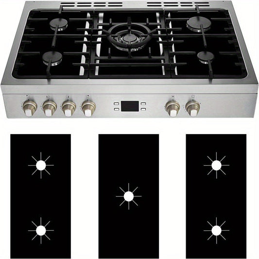 Protect your gas burners with 3 heat-resistant, washable, and reusable silicone stove top covers.