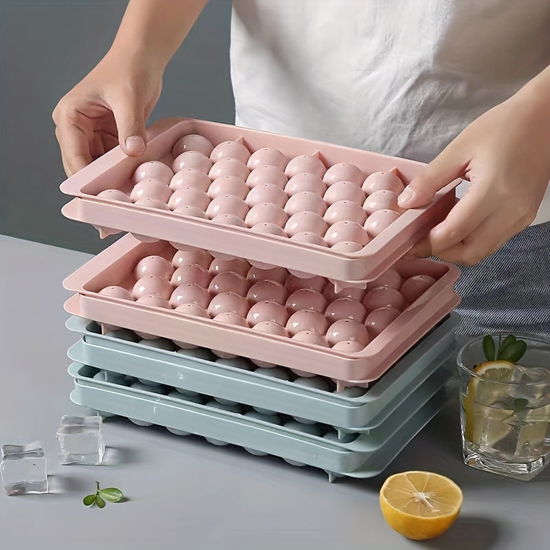 Silicone Ice Cube Tray with 33 Grids, Round Sphere Shape, Food Grade Material - Ideal Kitchen Tool for Creating Perfectly Shaped Ice Balls