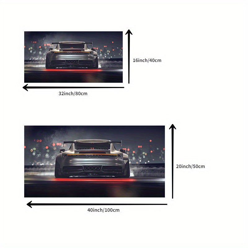 Современная картина на холсте с изображением суперкара сзади для декора стен в любой комнате.