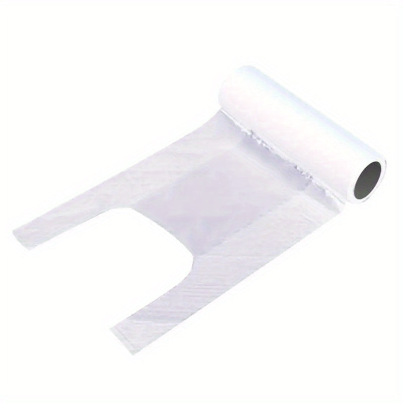 Set of 100 Disposable Transparent Plastic Food Saver Bags, Heavy-Duty Storage Roll for fridge Organization, Made from White PET Material.