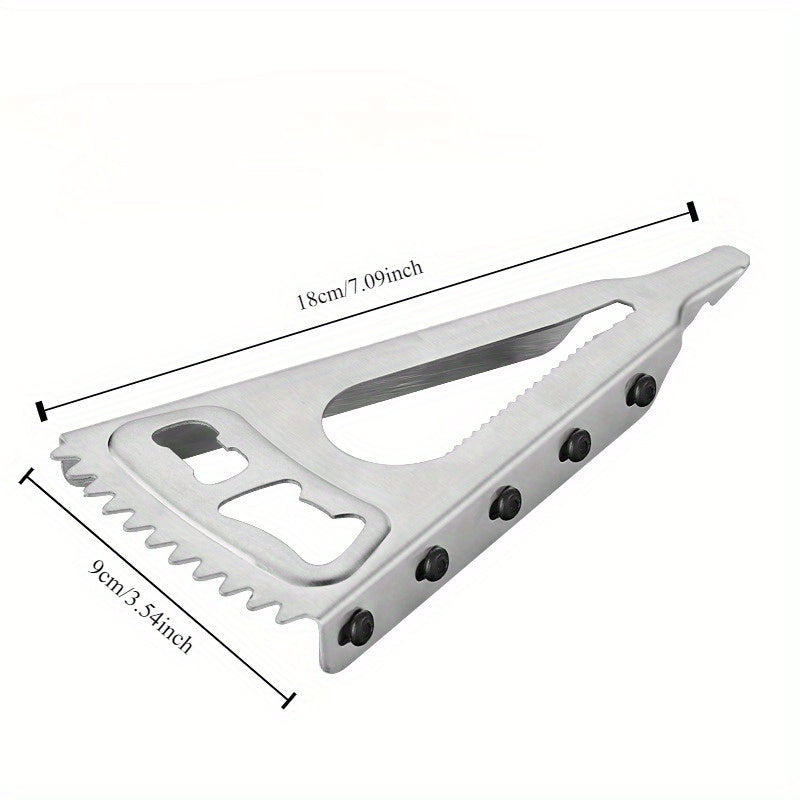 Открывалка для бутылок из нержавеющей стали с несколькими функциями - открывалка для консервов, съемник крышек бутылок, чешуйка для рыбы. Идеальный кухонный гаджет и праздничный подарок.