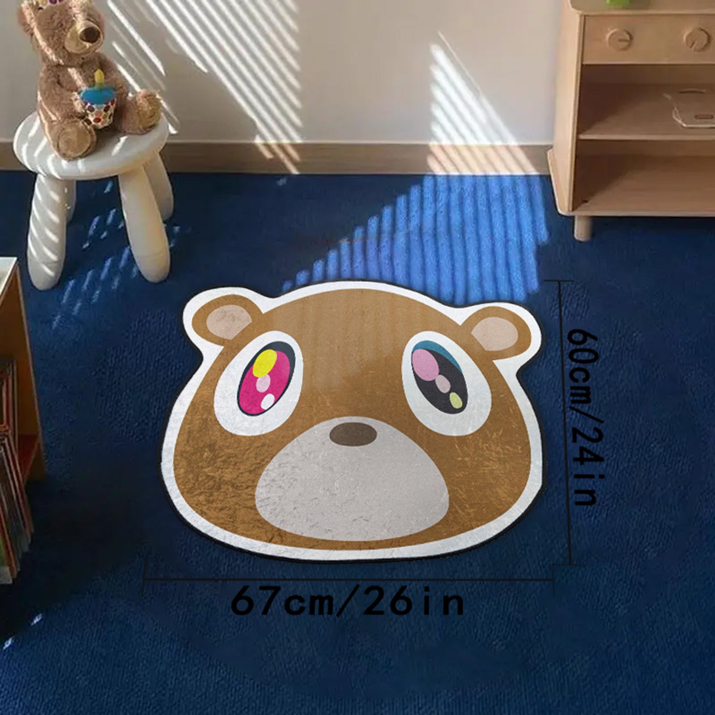 Plush Bear Rug: Luxuriously Thick, Durable, and Easy to Care for - Ideal for Living Room and Bedroom Decor, Featuring a Reflective Cartoon Design