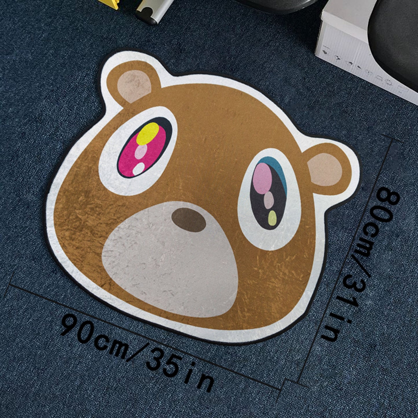 Plush Bear Rug: Luxuriously Thick, Durable, and Easy to Care for - Ideal for Living Room and Bedroom Decor, Featuring a Reflective Cartoon Design