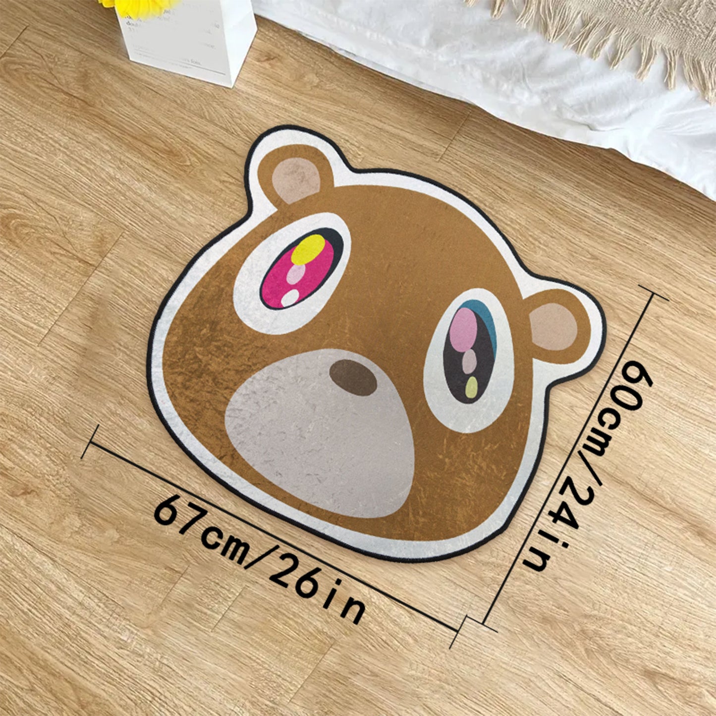 Plush Bear Rug: Luxuriously Thick, Durable, and Easy to Care for - Ideal for Living Room and Bedroom Decor, Featuring a Reflective Cartoon Design