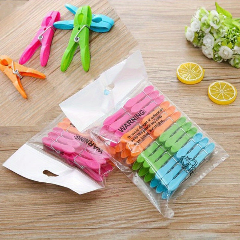 Pack of 96 Clothespins in a Variety of Colors, Made from Heavy-Duty Plastic with Durable Spring Clips, Ideal for Air-Drying Clothes and Hanging Photos, Multi-Purpose Set for Laundry and More