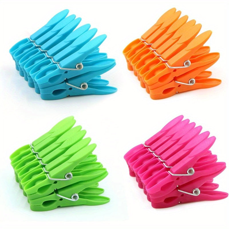 Pack of 96 Clothespins in a Variety of Colors, Made from Heavy-Duty Plastic with Durable Spring Clips, Ideal for Air-Drying Clothes and Hanging Photos, Multi-Purpose Set for Laundry and More