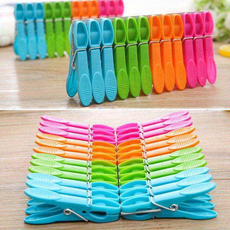 Pack of 96 Clothespins in a Variety of Colors, Made from Heavy-Duty Plastic with Durable Spring Clips, Ideal for Air-Drying Clothes and Hanging Photos, Multi-Purpose Set for Laundry and More