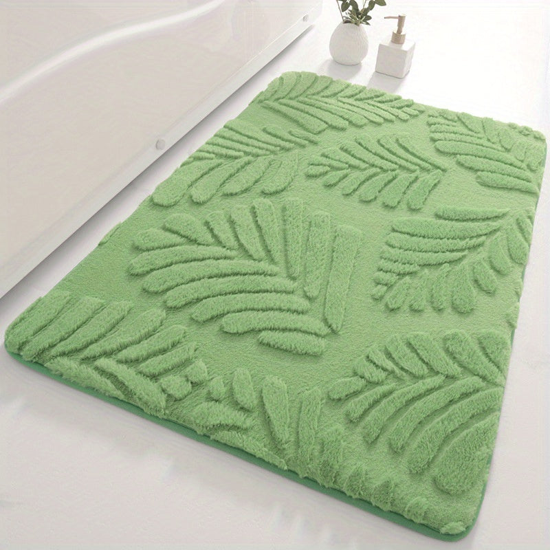 Soft Polyester Imitation Rabbit Fur Memory Foam Bath Mat, Absorbent Non-Slip Bathroom Rug that is Machine Washable