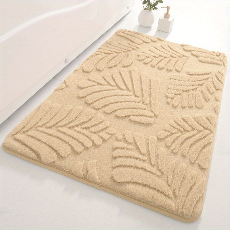 Soft Polyester Imitation Rabbit Fur Memory Foam Bath Mat, Absorbent Non-Slip Bathroom Rug that is Machine Washable