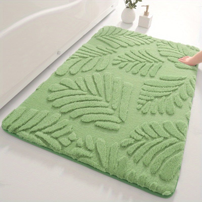 Soft Polyester Imitation Rabbit Fur Memory Foam Bath Mat, Absorbent Non-Slip Bathroom Rug that is Machine Washable