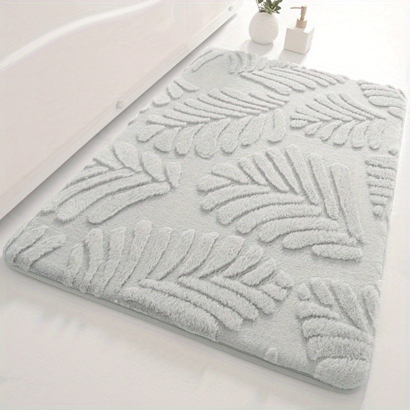 Soft Polyester Imitation Rabbit Fur Memory Foam Bath Mat, Absorbent Non-Slip Bathroom Rug that is Machine Washable