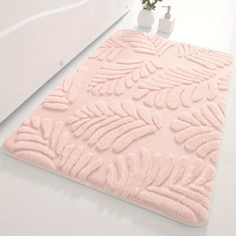 Soft Polyester Imitation Rabbit Fur Memory Foam Bath Mat, Absorbent Non-Slip Bathroom Rug that is Machine Washable