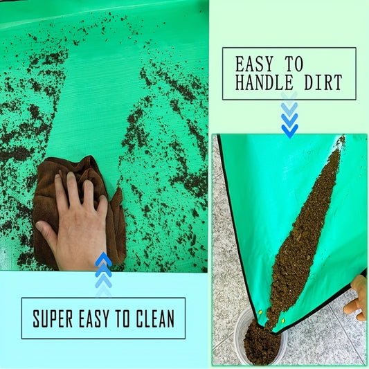 1 Large waterproof potting mat for indoor plant transplantation and minimizing mess. Foldable and portable, perfect for succulents and gardening.