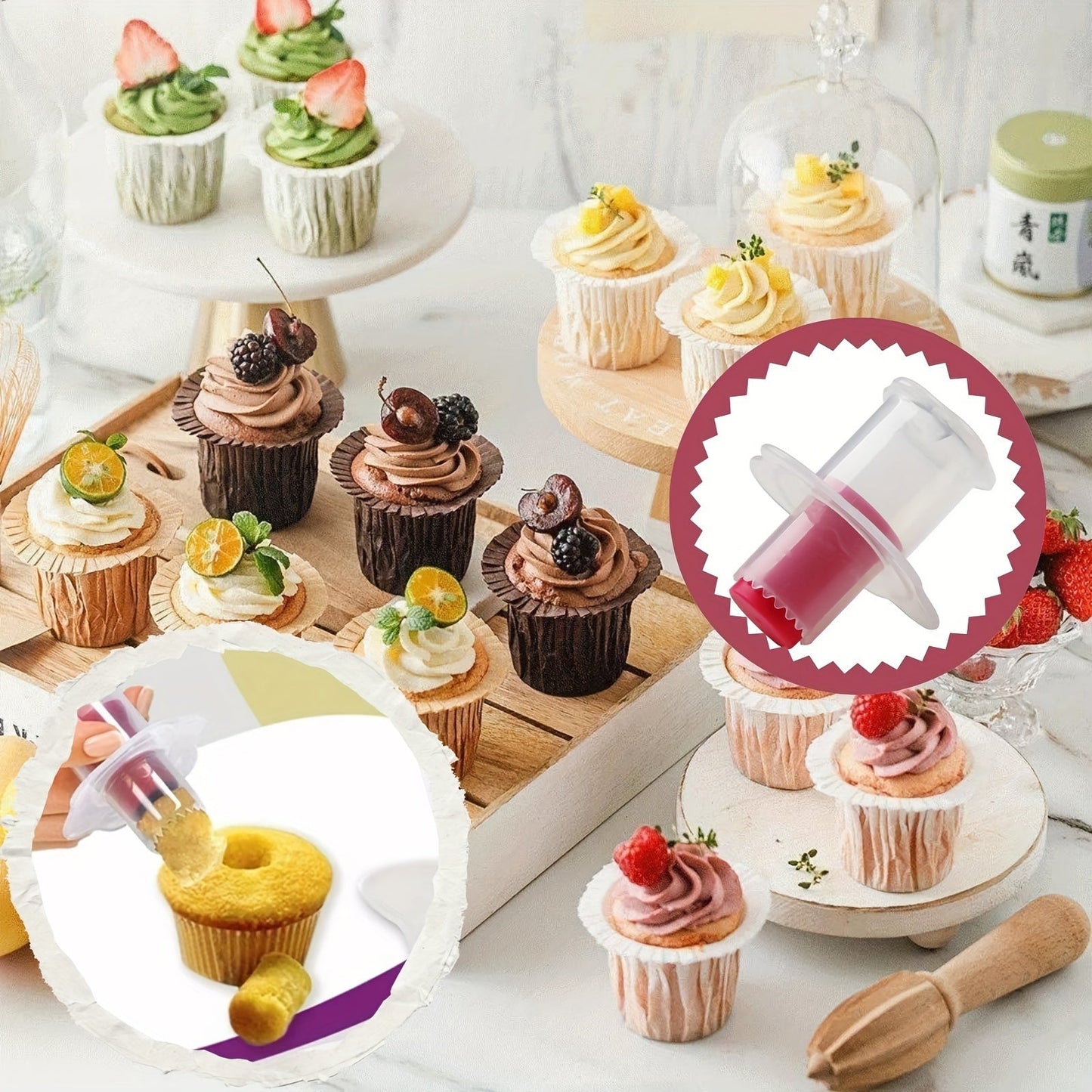 The SweetDelight 1pc Cupcake Corer is a precision tool for DIY baking and cake decorating. Made from food-safe Polypropylene (PP), this corer is perfect for creating fun-filled cupcakes.