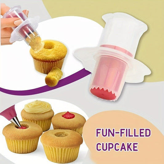 SweetDelight 1 dona Cupcake Corer - bu DIY pishirish va tort bezatish uchun aniq asbob. Oziq-ovqat xavfsiz Polypropylene (PP) dan tayyorlangan, bu korer qiziqarli cupcake'lar tayyorlash uchun mukammaldir.