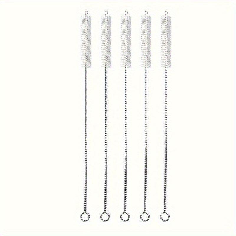 Choose from a set of 2, 5, or 10 stainless steel straw brushes for effortless cleaning. These reusable tube cleaning brushes are perfect for glass, silicone, metal straws, and more. Add them to your kitchen supplies for a convenient cleaning tool. They