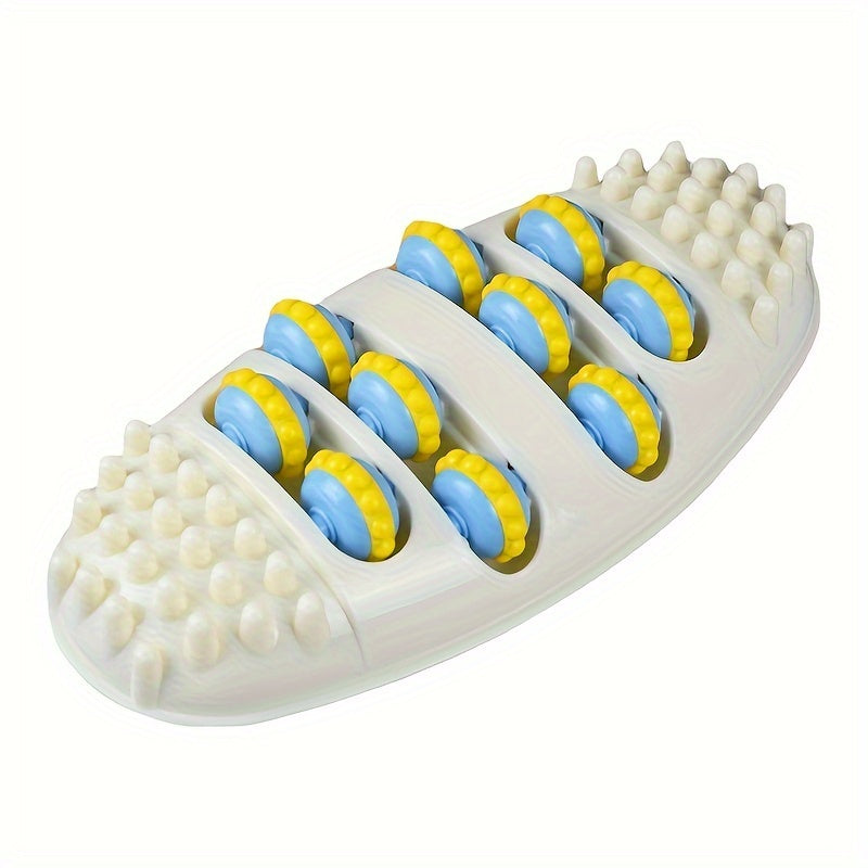 4-Row Foot Massager made from ABS material for fitness and yoga, with muscle relaxation roller.