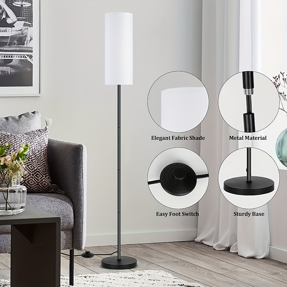 Adjustable floor lamp for living room, bedroom, office, home, and hotel. Includes 9W bulb and 3 color temperatures.