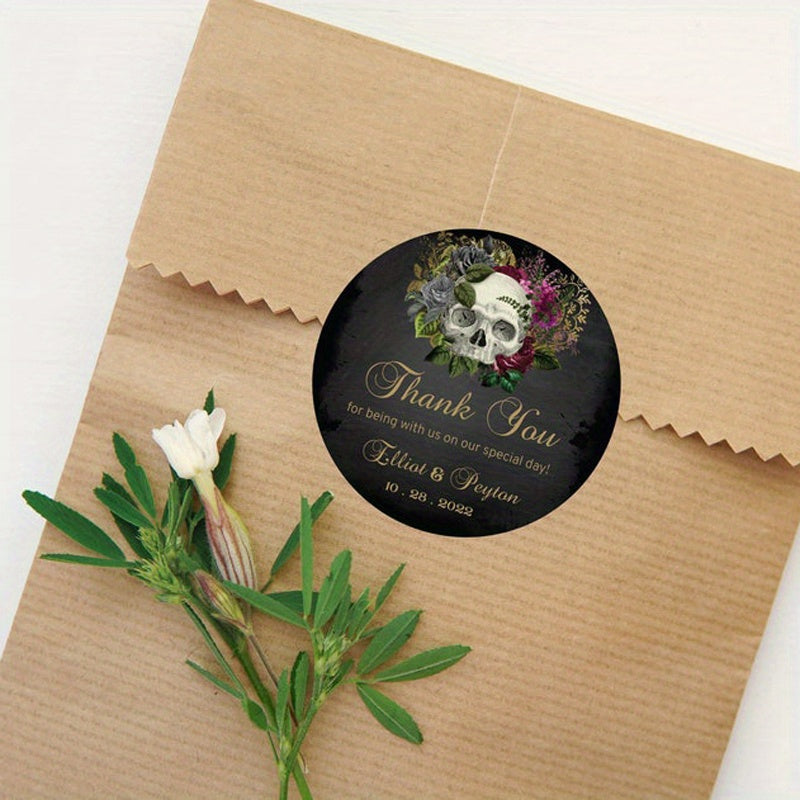 Customize your wedding with personalized stickers: Welcome your guests, thank your guests for attending, add a personal touch to your wedding favors, or label your welcome bags with these custom paper stickers.