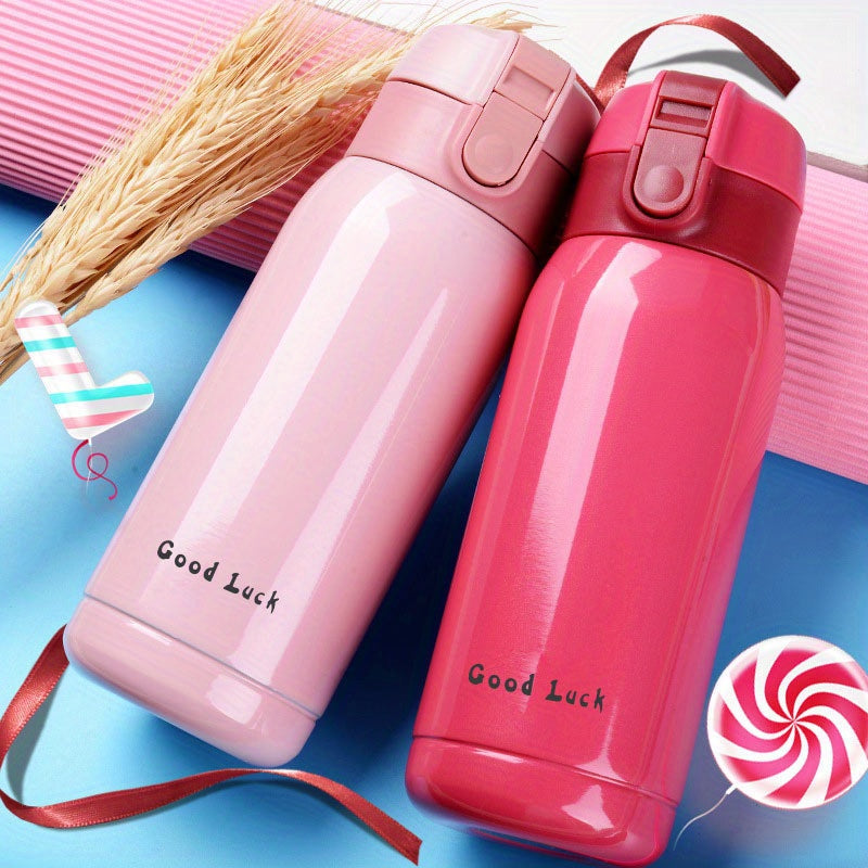 Insulated Water Bottle with Carry Strap made of Stainless Steel - Leakproof, Portable Travel Mug for Hot and Cold Drinks, Perfect for Outdoor Adventures & Halloween Presents.