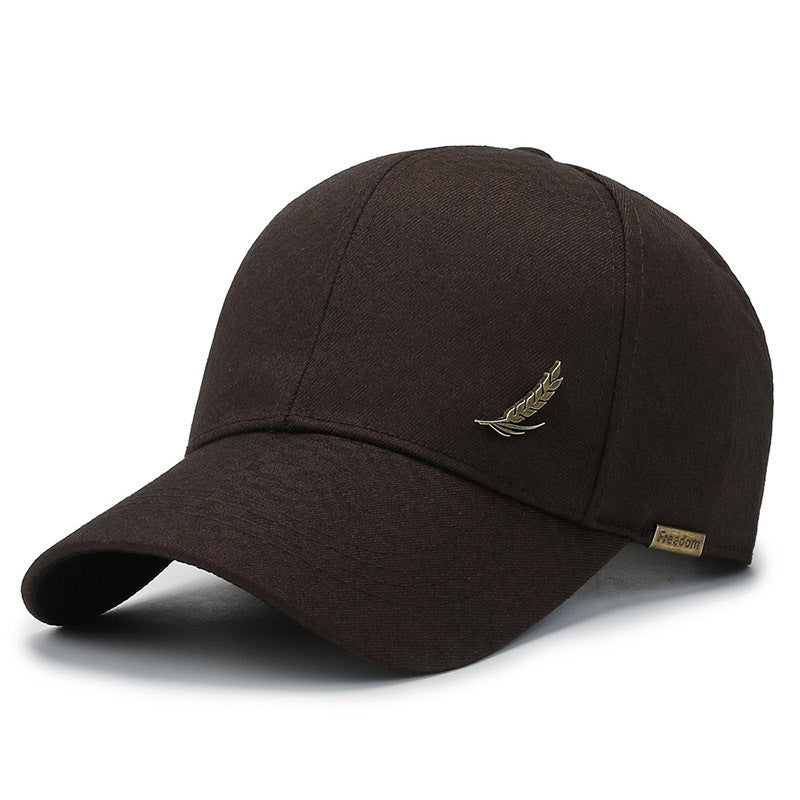 Stylish Black Baseball Cap with Wheat Logo and Durable Polyester Material; Summer 2024 Collection, Multiple Colors Available