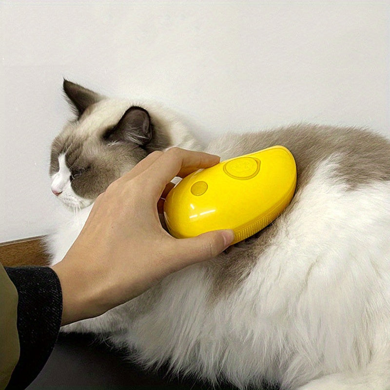 PetPro USB Rechargeable 3-in-1 Self-Cleaning Cat Grooming Brush with Massage Comb for Cats and Dogs, Safe Hair Removal Tool.