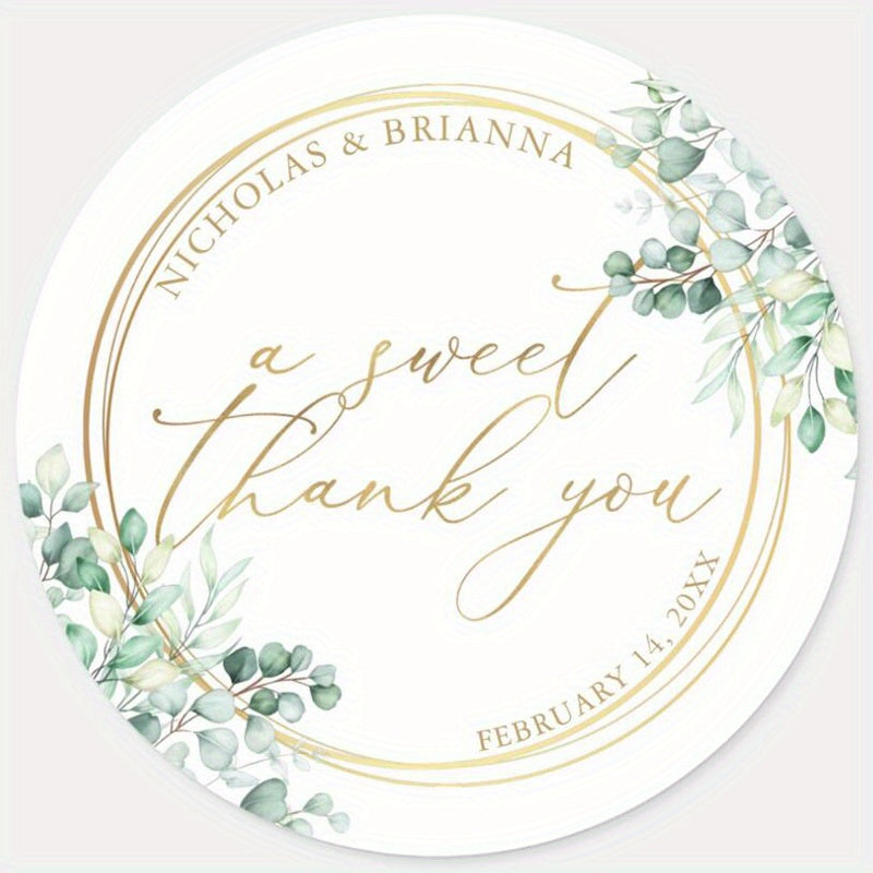 Customize your wedding with personalized stickers: Welcome your guests, thank your guests for attending, add a personal touch to your wedding favors, or label your welcome bags with these custom paper stickers.