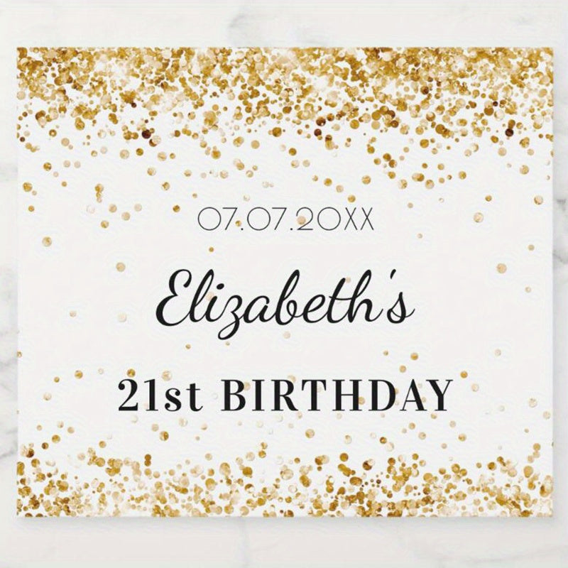 Customize your own Paper Square Labels - Personalized with Name & Date - Thank You Stickers perfect for Bridal Showers, Weddings, and Birthday Party Favors - Available in a Pack of XX.