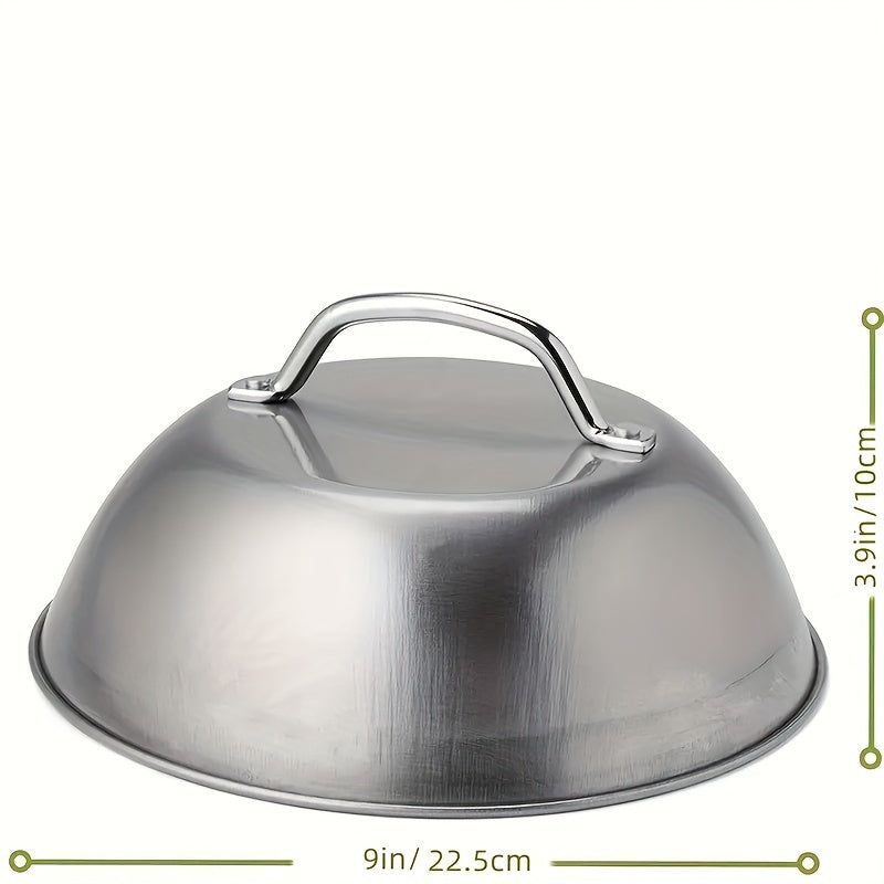 Handheld Premium Stainless Steel Steak Cover - Ideal for BBQs and Restaurants, 22.86cm Hemispherical Food Protector, Built to Last