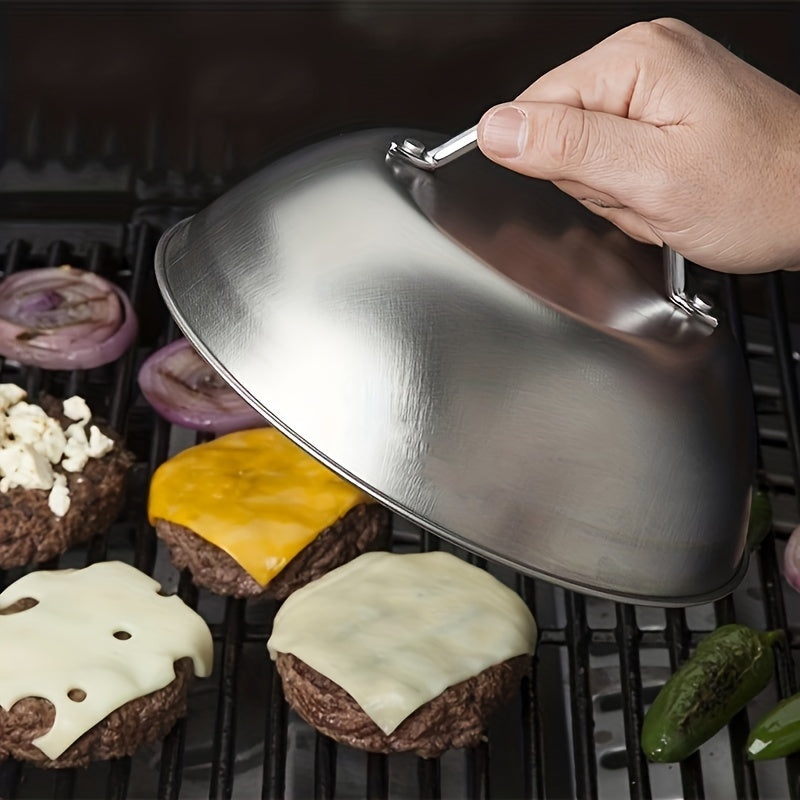 Handheld Premium Stainless Steel Steak Cover - Ideal for BBQs and Restaurants, 22.86cm Hemispherical Food Protector, Built to Last