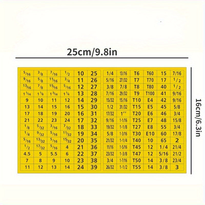 180 sheet set of Mechanical Drive Socket Label Stickers for quick and easy identification.