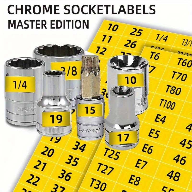 180 sheet set of Mechanical Drive Socket Label Stickers for quick and easy identification.