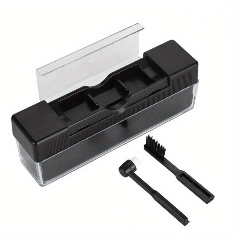 Improve sound quality and remove dust with a premium vinyl record cleaning kit, includes rubber brush and detailing tool for turntable enthusiasts. Essential maintenance for turntables and