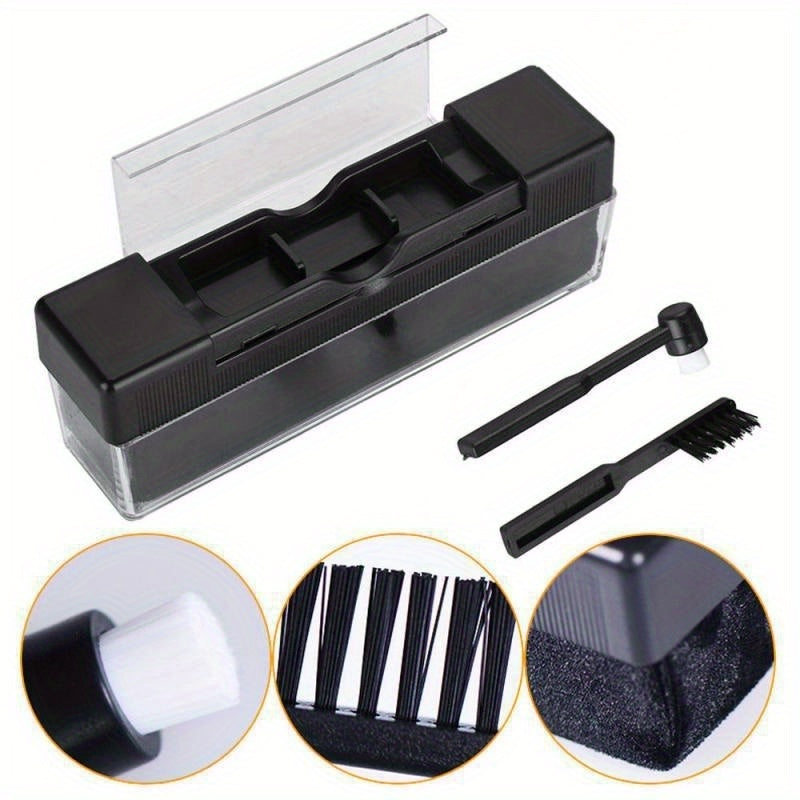 Improve sound quality and remove dust with a premium vinyl record cleaning kit, includes rubber brush and detailing tool for turntable enthusiasts. Essential maintenance for turntables and