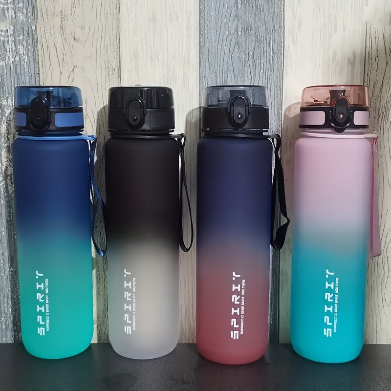 Lightweight gradient sports water bottle, BPA-free, ideal for fitness and travel, portable drinking bottle.